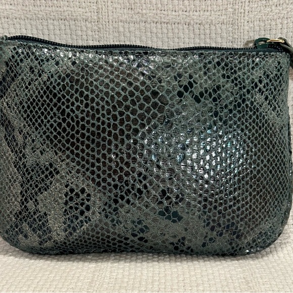 Stephanie Johnson Green & Black Snakeskin Cosmetic Bag with Gold Accent - Picture 2 of 8